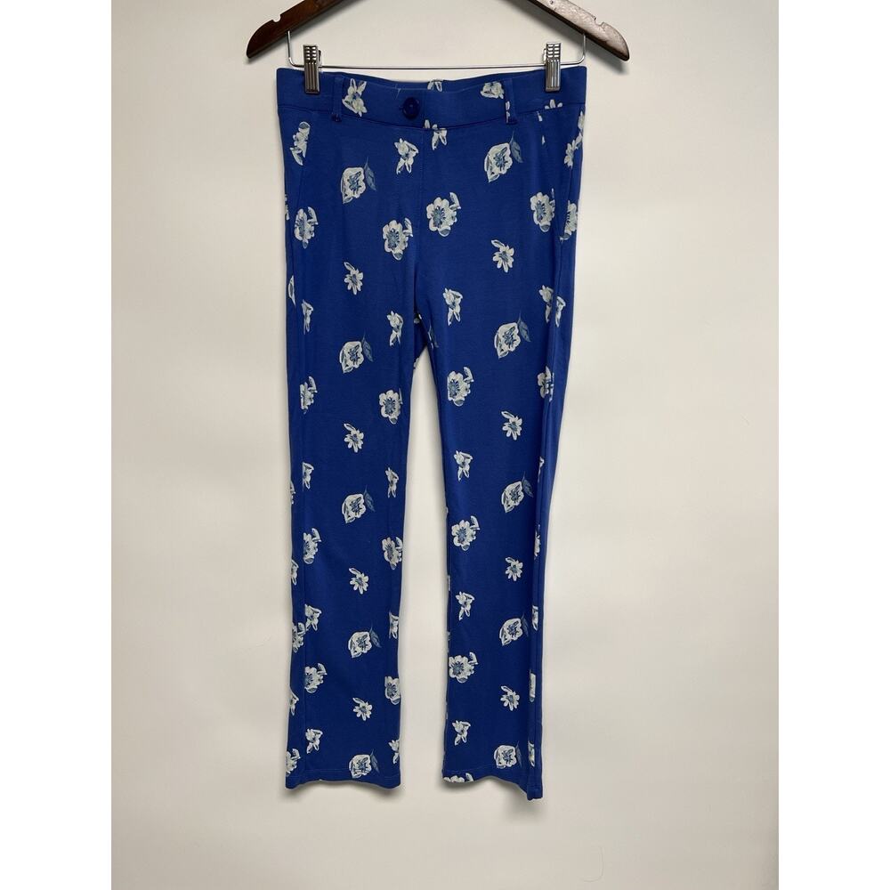 BETABRAND Yoga Dress Pants Womens Small Petite Blue Purple Floral Comfy‎ 30x28